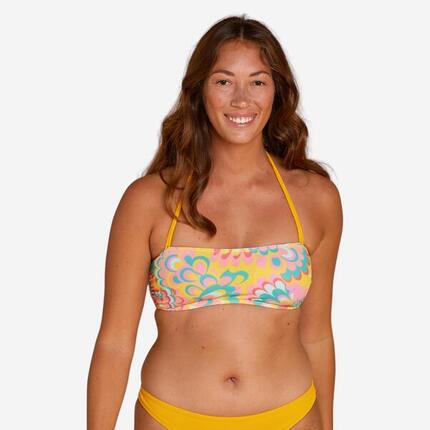 Top bikini Mujer surf bandeau relleno extraíble púrpura