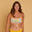 Top bikini Mujer surf bandeau relleno extraíble amarillo