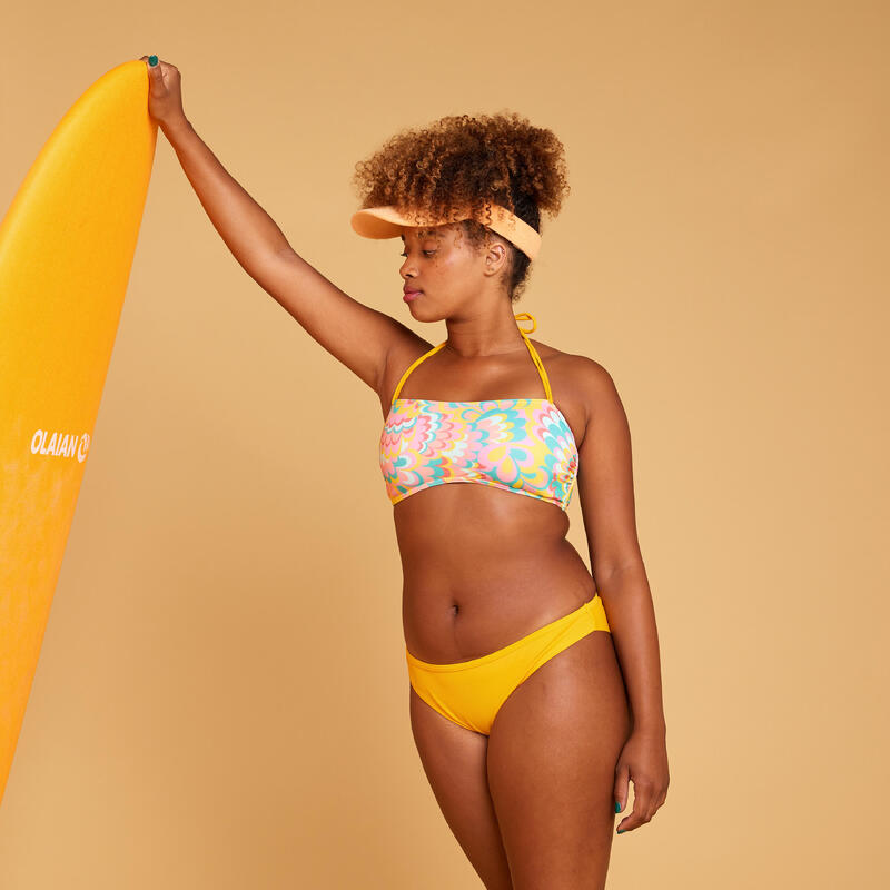 Bikinitop voor dames bandeau Lori Flowy geel