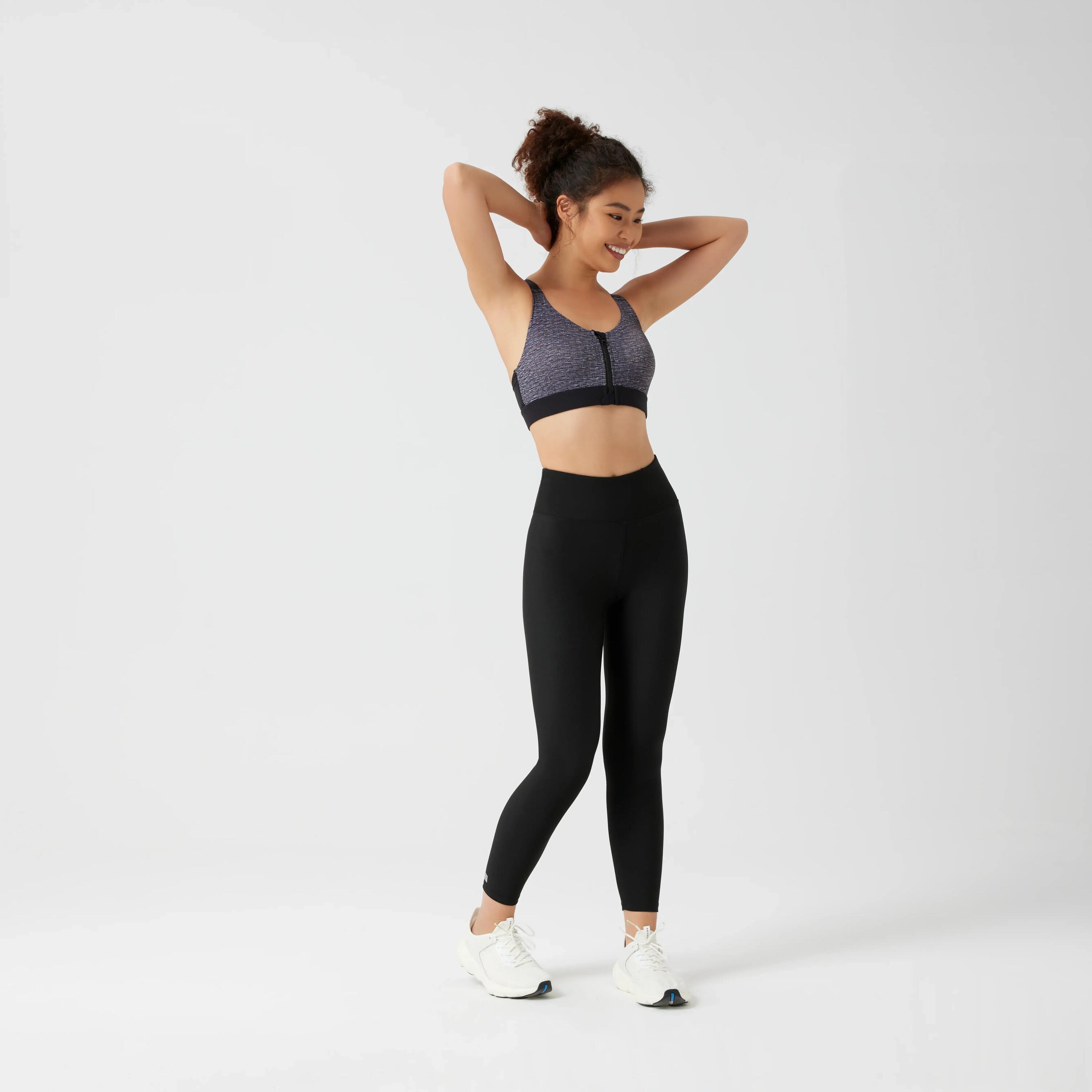 Leggings de desporto cintura subida e respiráveis mulher, preto 11/20