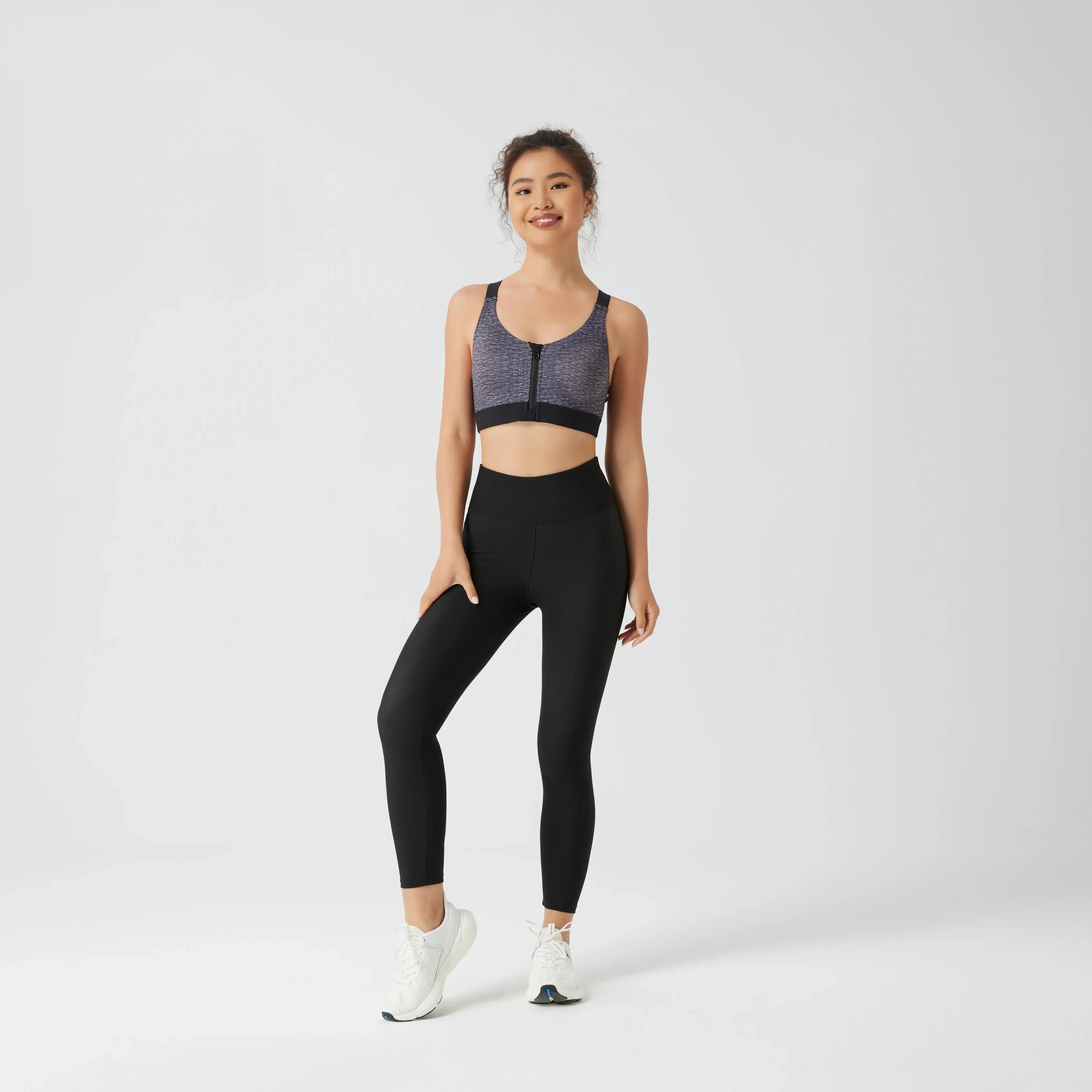 Leggings de desporto cintura subida e respiráveis mulher, preto 8/20