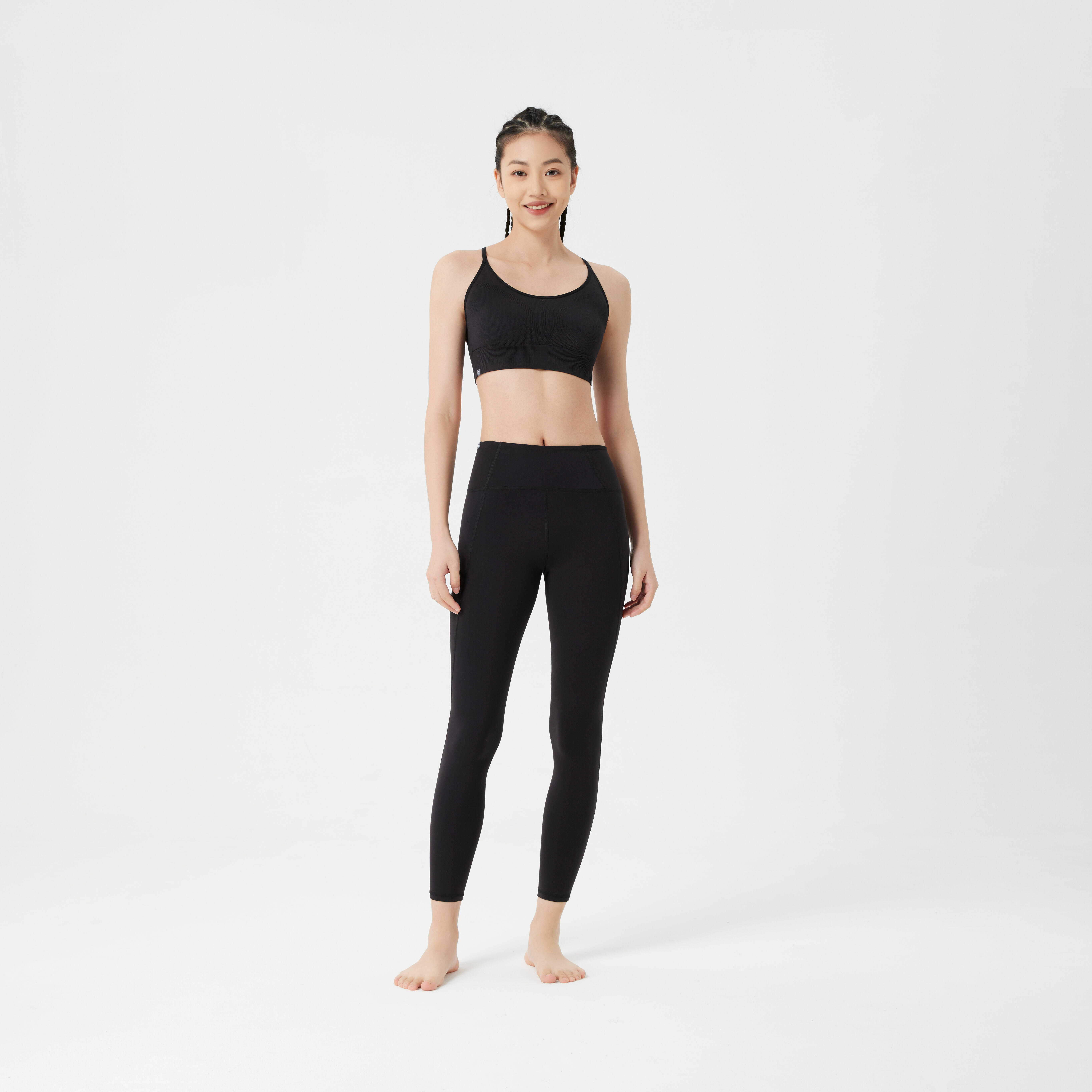 Women's Breathable Light Support Muscle Back Sports Bra - Black