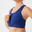 Women's Medium-Support Zipped Ribbed Sports Bra - Ink Blue