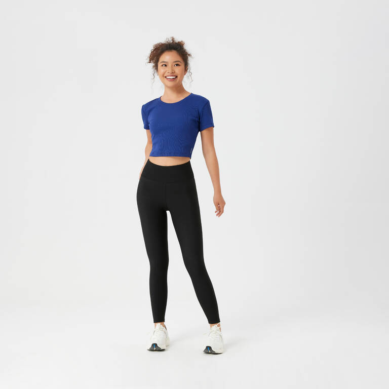 Women Gym Crop T-Shirt   - Blue