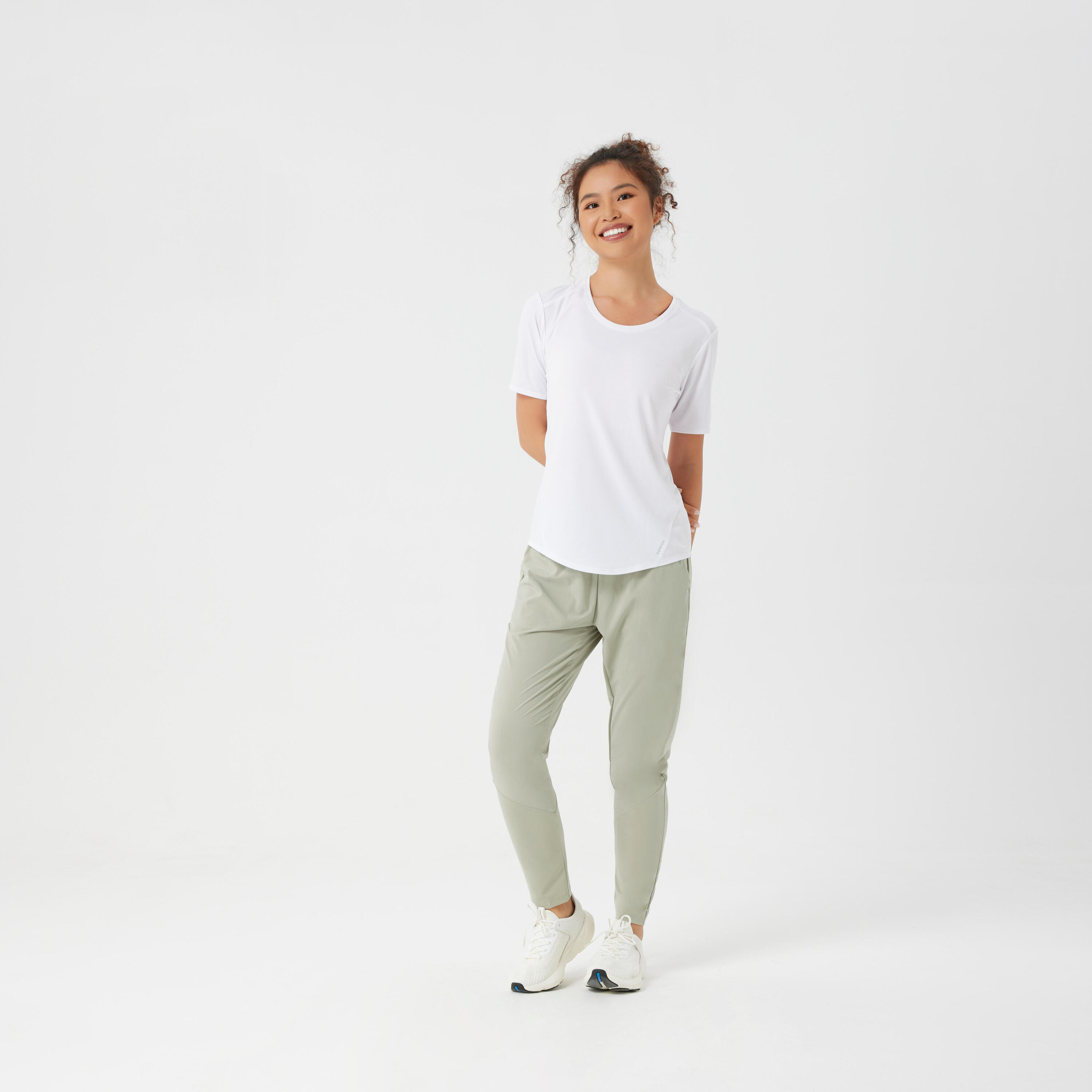 Women's Fitness Cardio Carrot-Cut Jogging Bottoms - Green 2/7