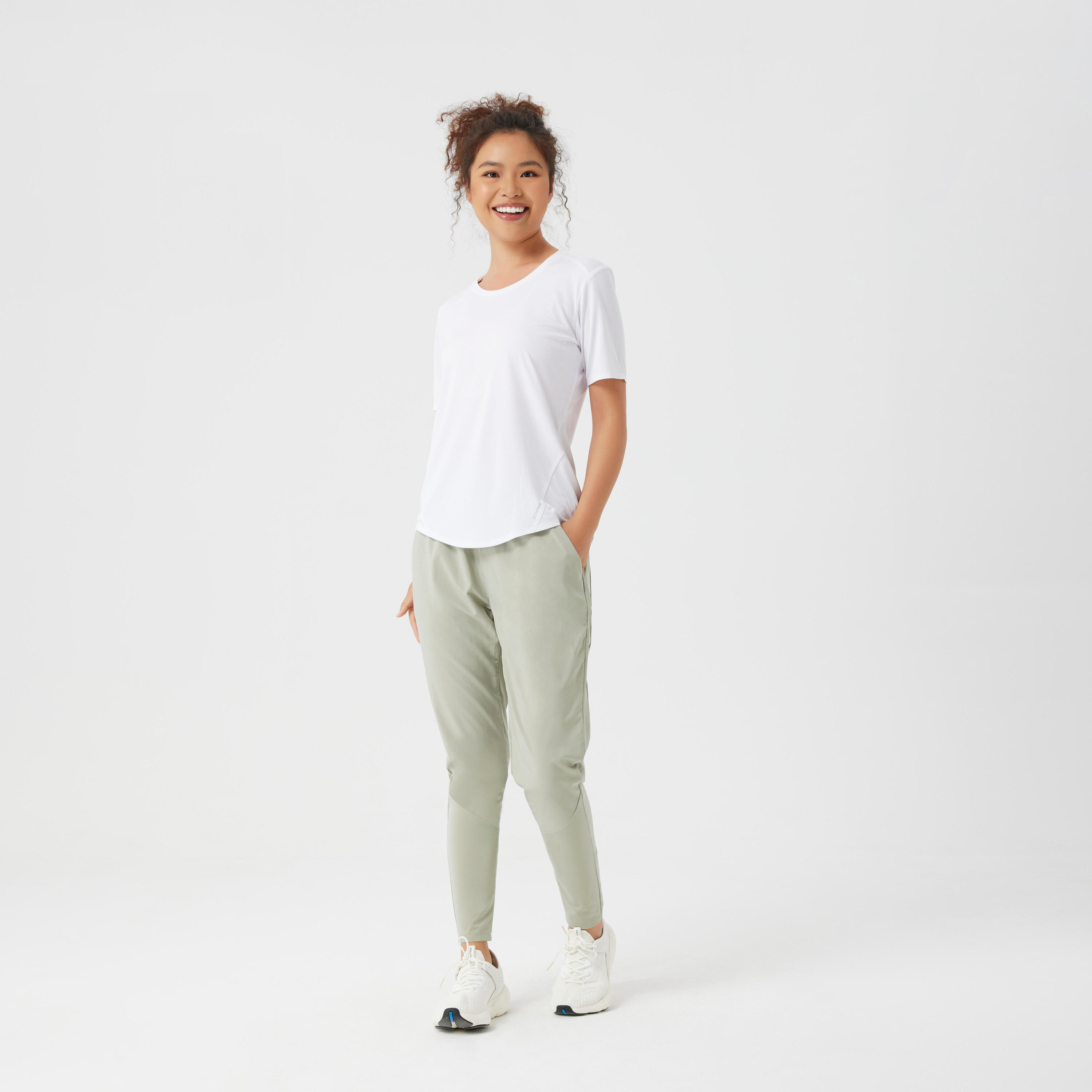 Women's Fitness Cardio Carrot-Cut Jogging Bottoms - Green 7/7