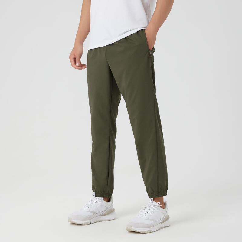 男款透氣標準剪裁健身長褲 Essential－綠色