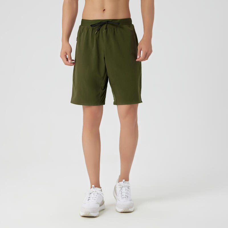 Men's Zip Pocket Breathable Fitness Shorts - Green