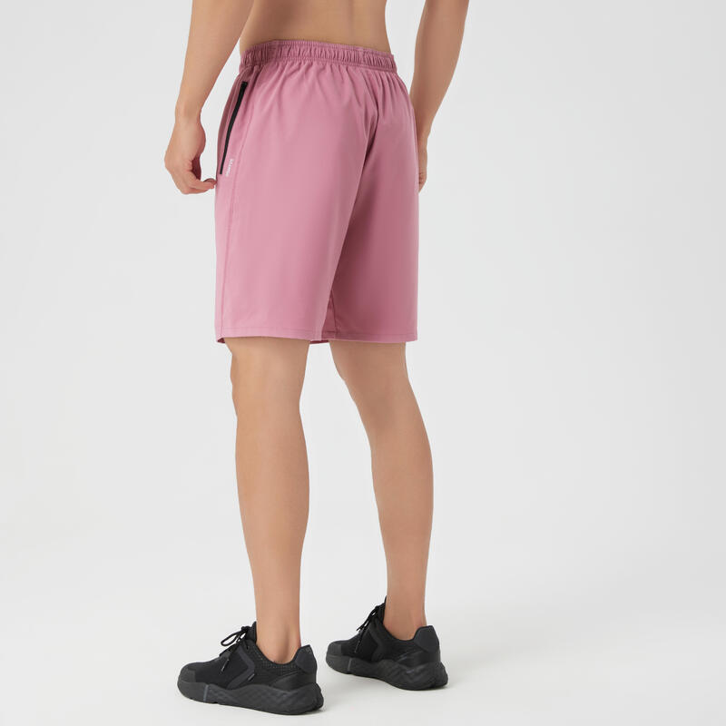 Short de fitness essentiel respirant poches zippés homme - rose