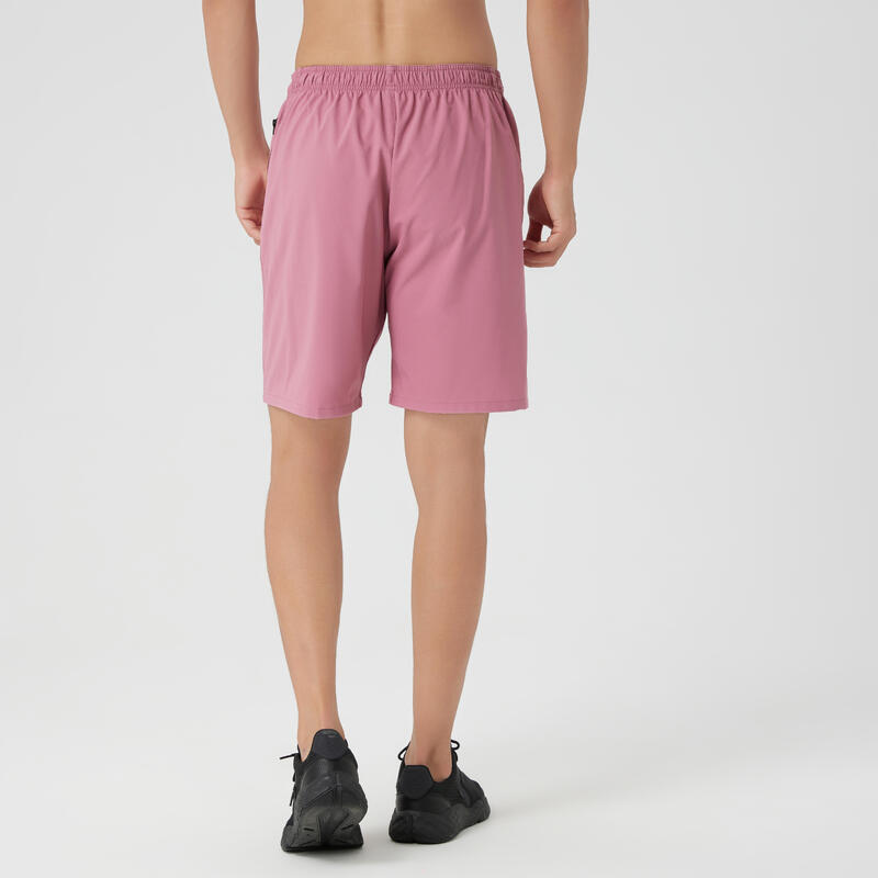 Short de fitness essentiel respirant poches zippés homme - rose