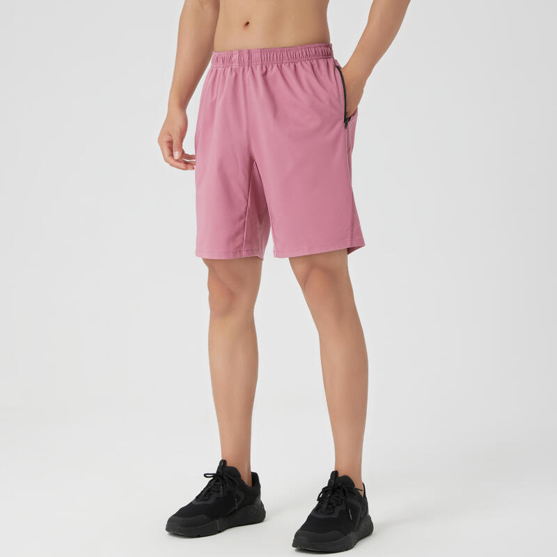 Short de fitness essentiel respirant poches zippés homme - rose