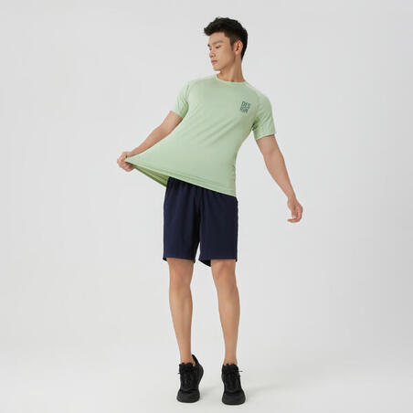 T-shirt de fitness essentiel respirant col rond homme - vert