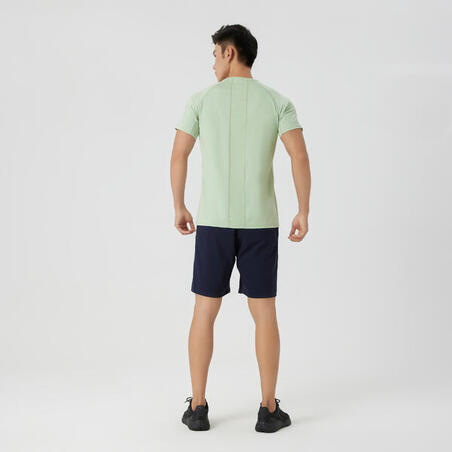 T-shirt de fitness essentiel respirant col rond homme - vert
