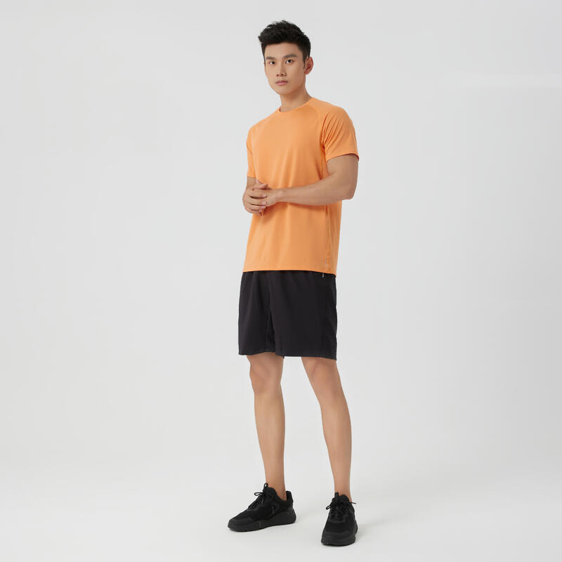 T-shirt de fitness essentiel respirant col rond homme - orange