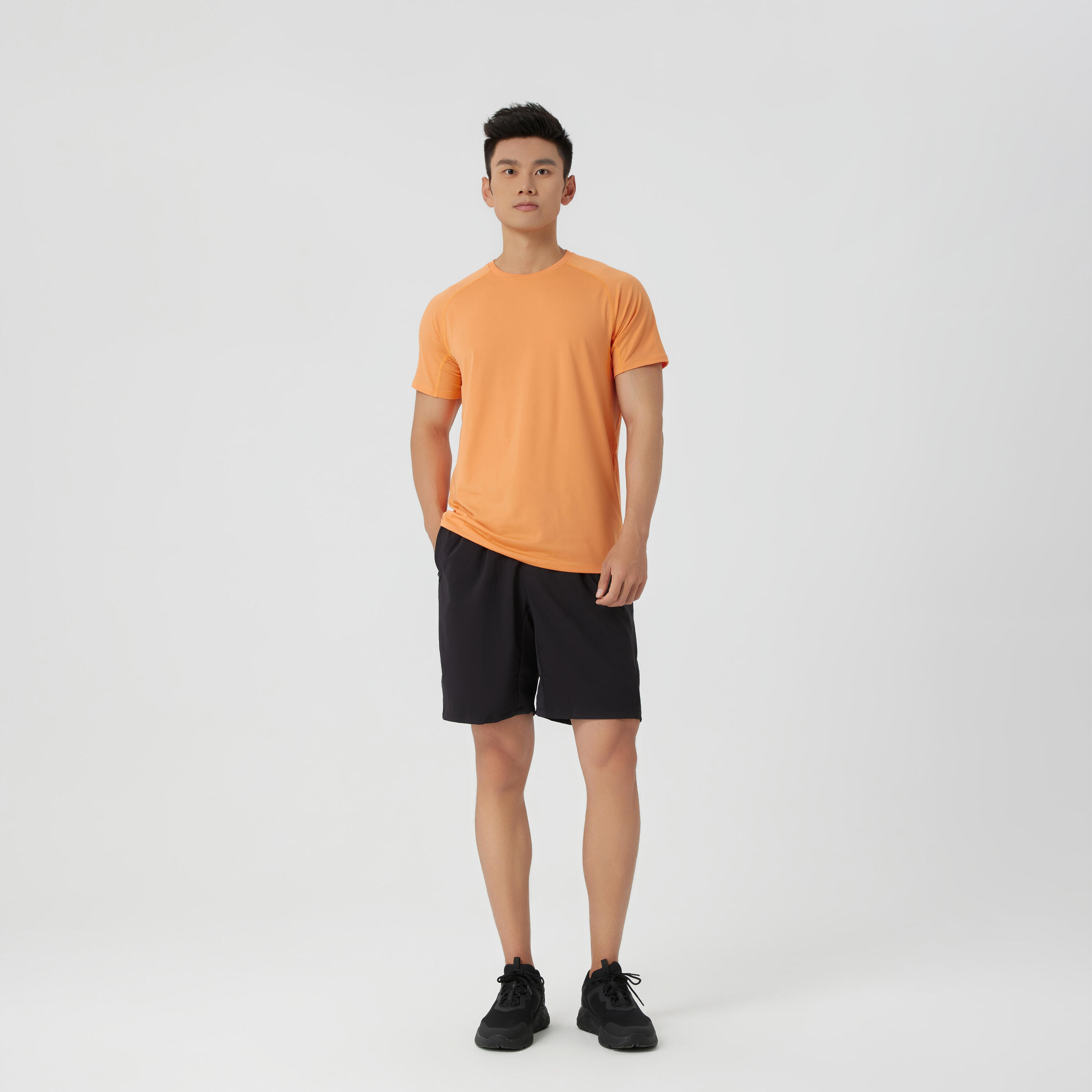 Men's Crew Neck Breathable Essential Fitness T-Shirt - Orange 2/4