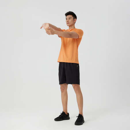 T-shirt de fitness essentiel respirant col rond homme - orange