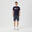 Men's Fitness T-Shirt Essential 500 - Blue/Black Print