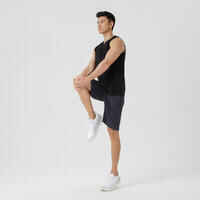 Men's Stretchy Fitness Tank Top 500 - Black