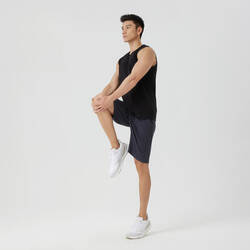 Men's Stretchy Fitness Tank Top 500 - Black