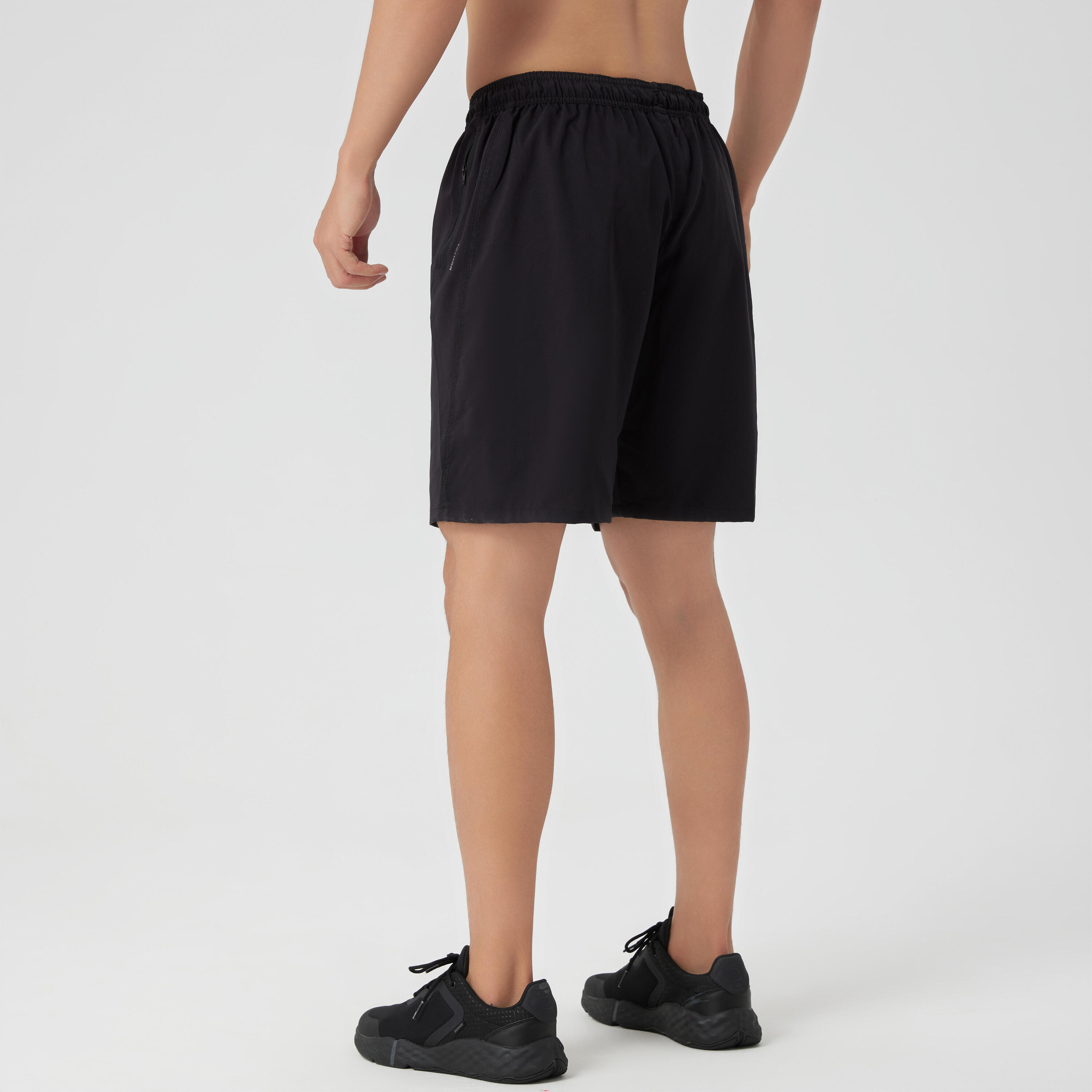 Men's Breathable Fitness Shorts with Zip-Up Pockets - Smoky Black 5/10