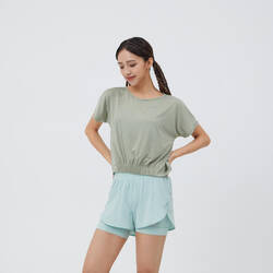 Loose Cropped Fitness T-Shirt - Green