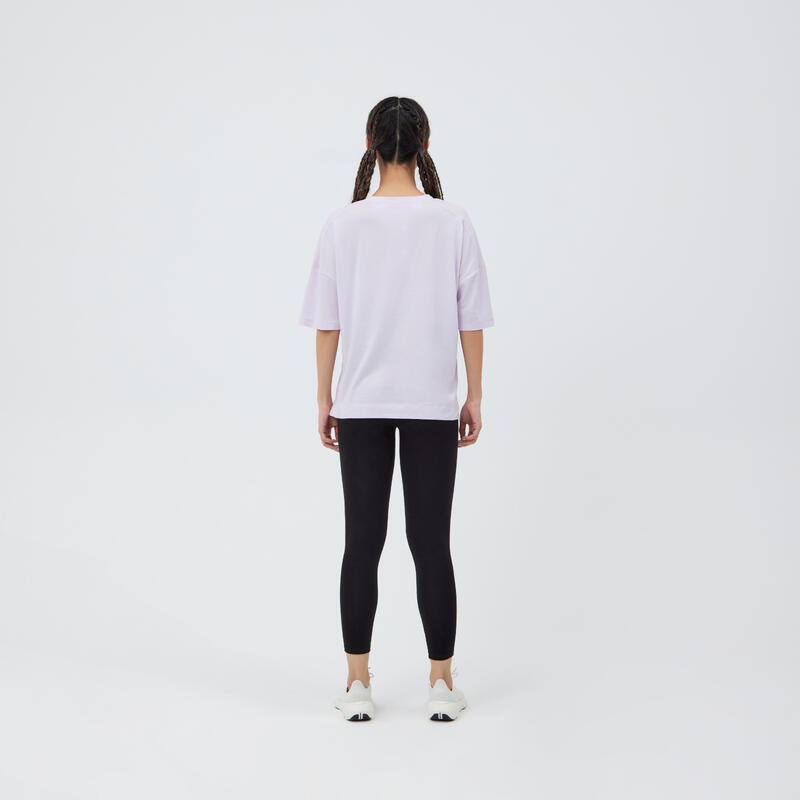 T-shirt donna fitness 520 loose misto cotone viola chiaro