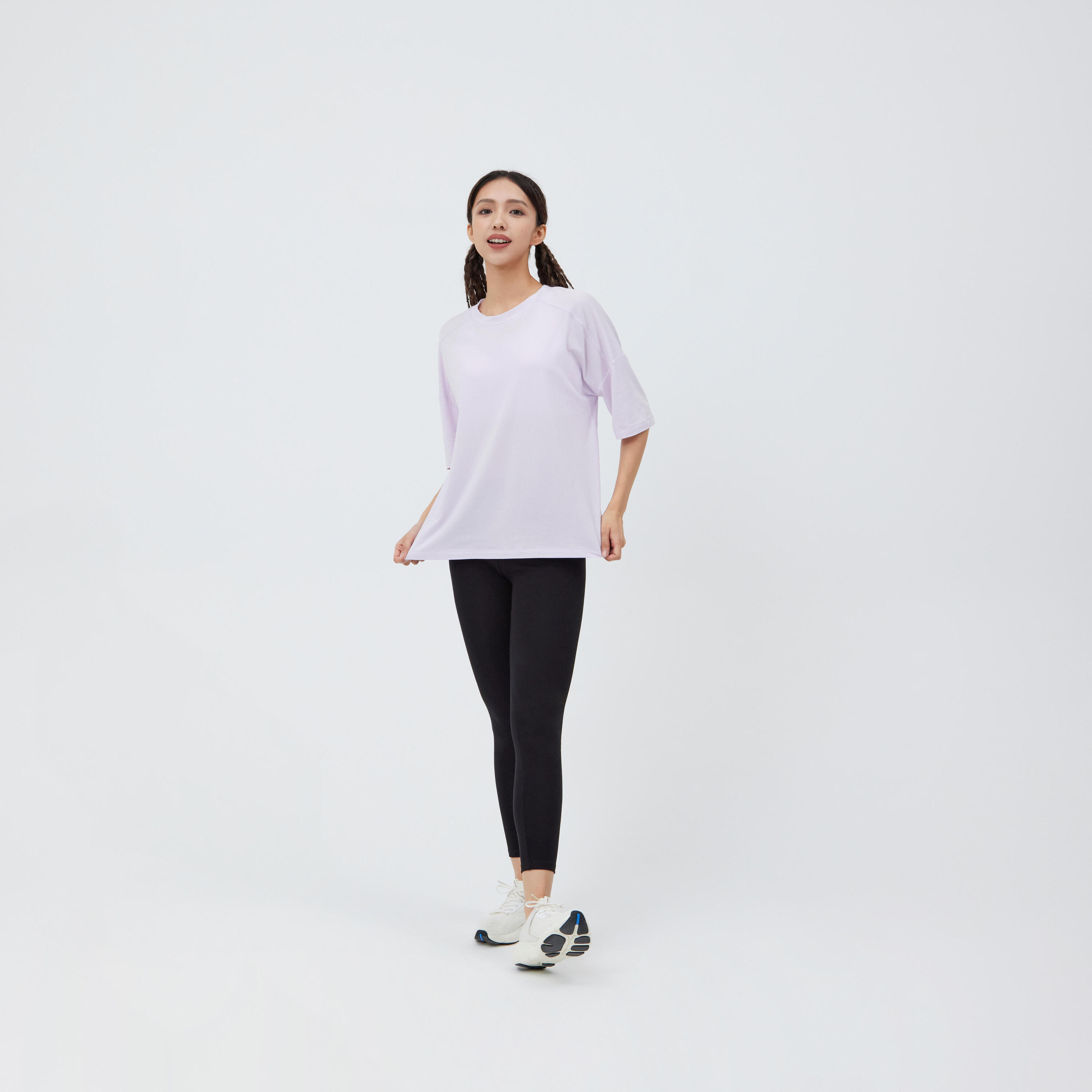 DOMYOS Women's Loose-Fit Fitness T-Shirt 520 - Mauve