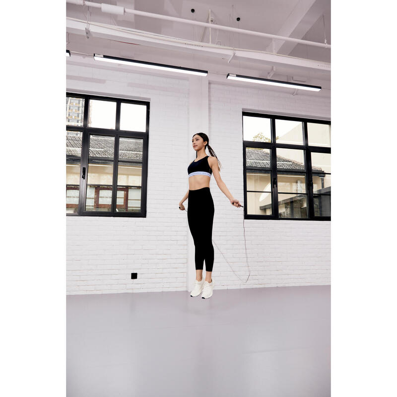 Colanți fitness talie înaltă Negru fumuriu Damă