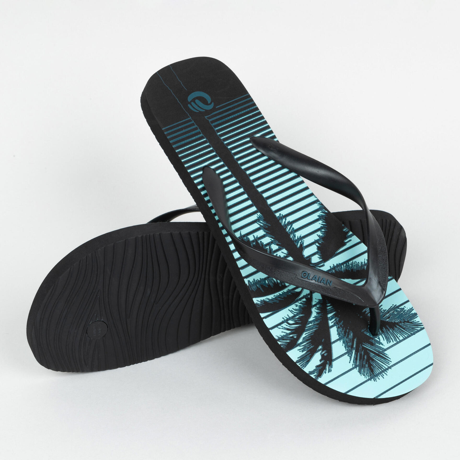 Black Olaian Flip Flops On Sale Decathlon OLAIAN Men Printed Black