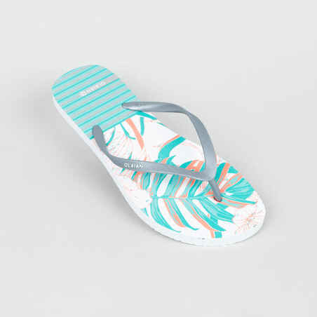 Chanclas de playa para Mujer Olaian Tropic 120 blanco