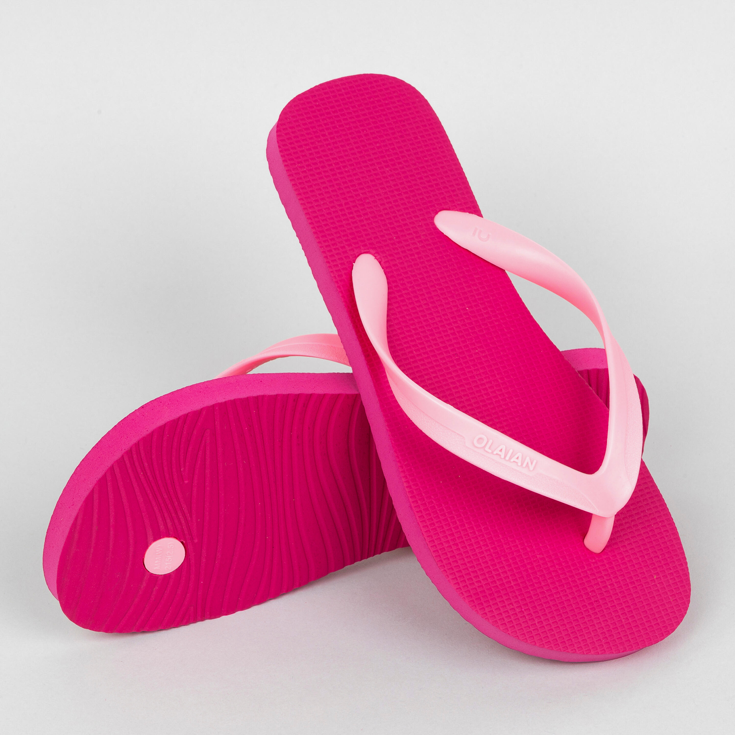 Girls' Flip-Flops - 100 New Pink 4/5