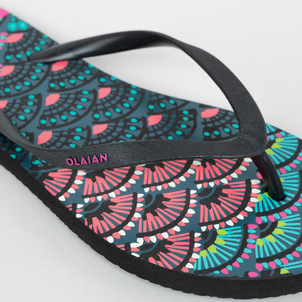 Women's flip-flops - 120 Lila black white