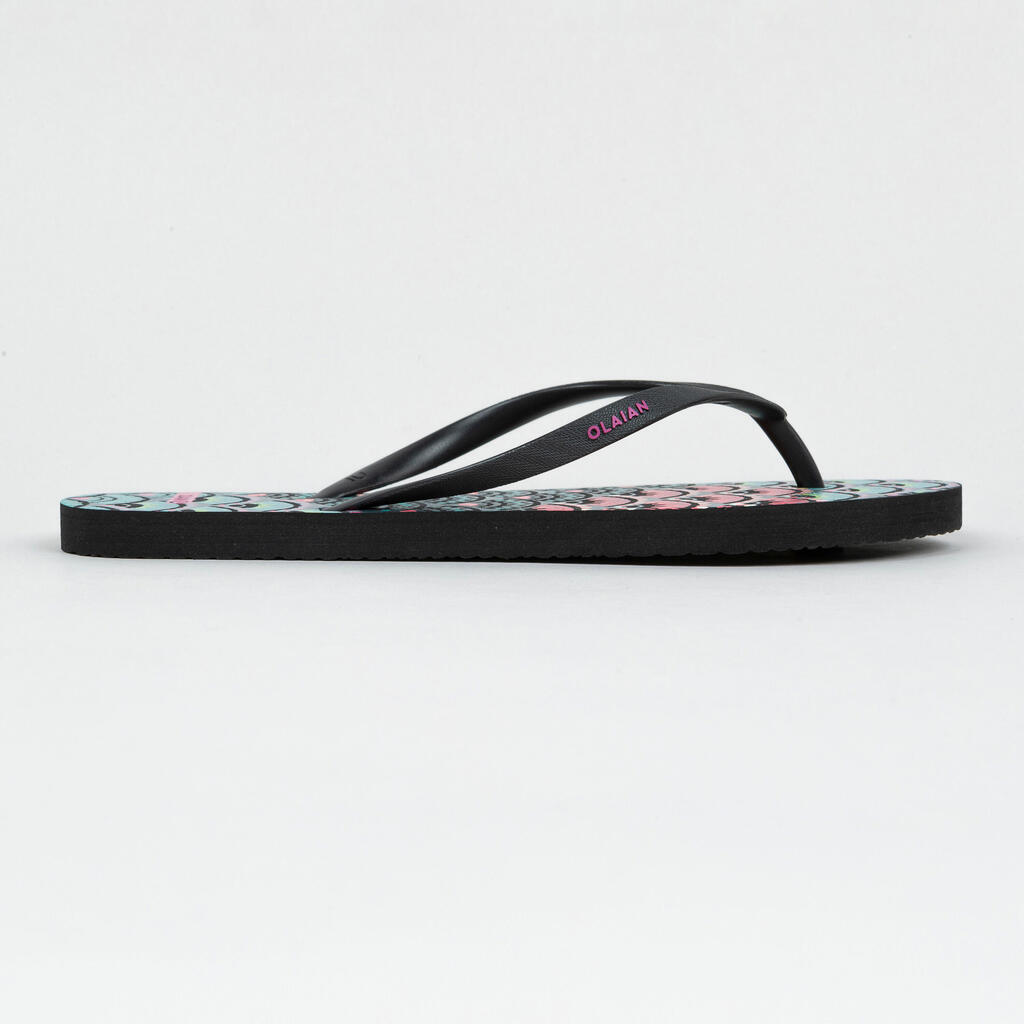 Women's flip-flops - 120 Lila black white