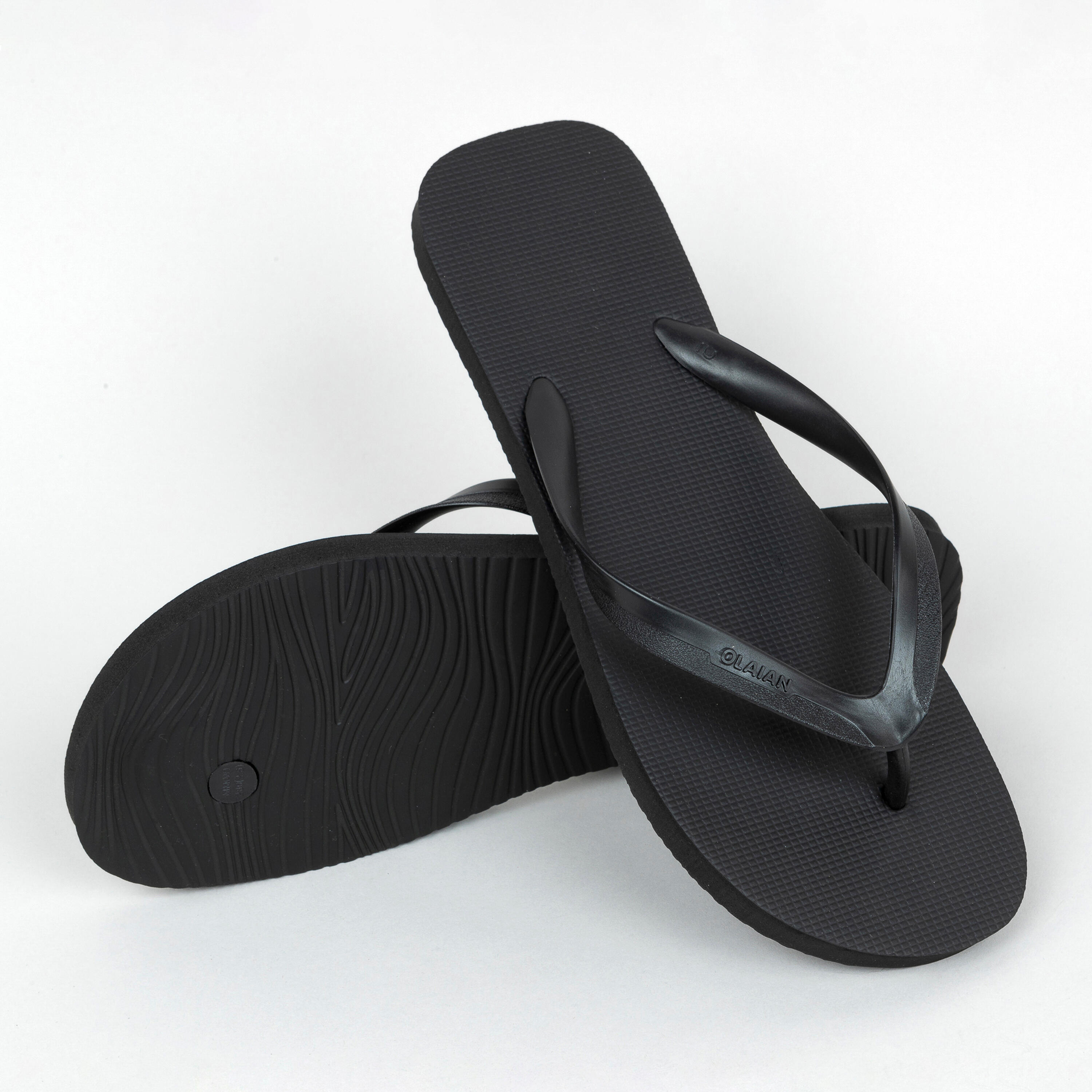 Tongs Homme 100 noir OLAIAN Decathlon