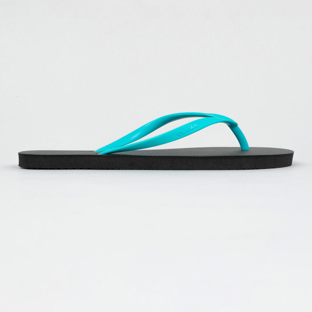 TONGS Femme 100 Noir Turquoise
