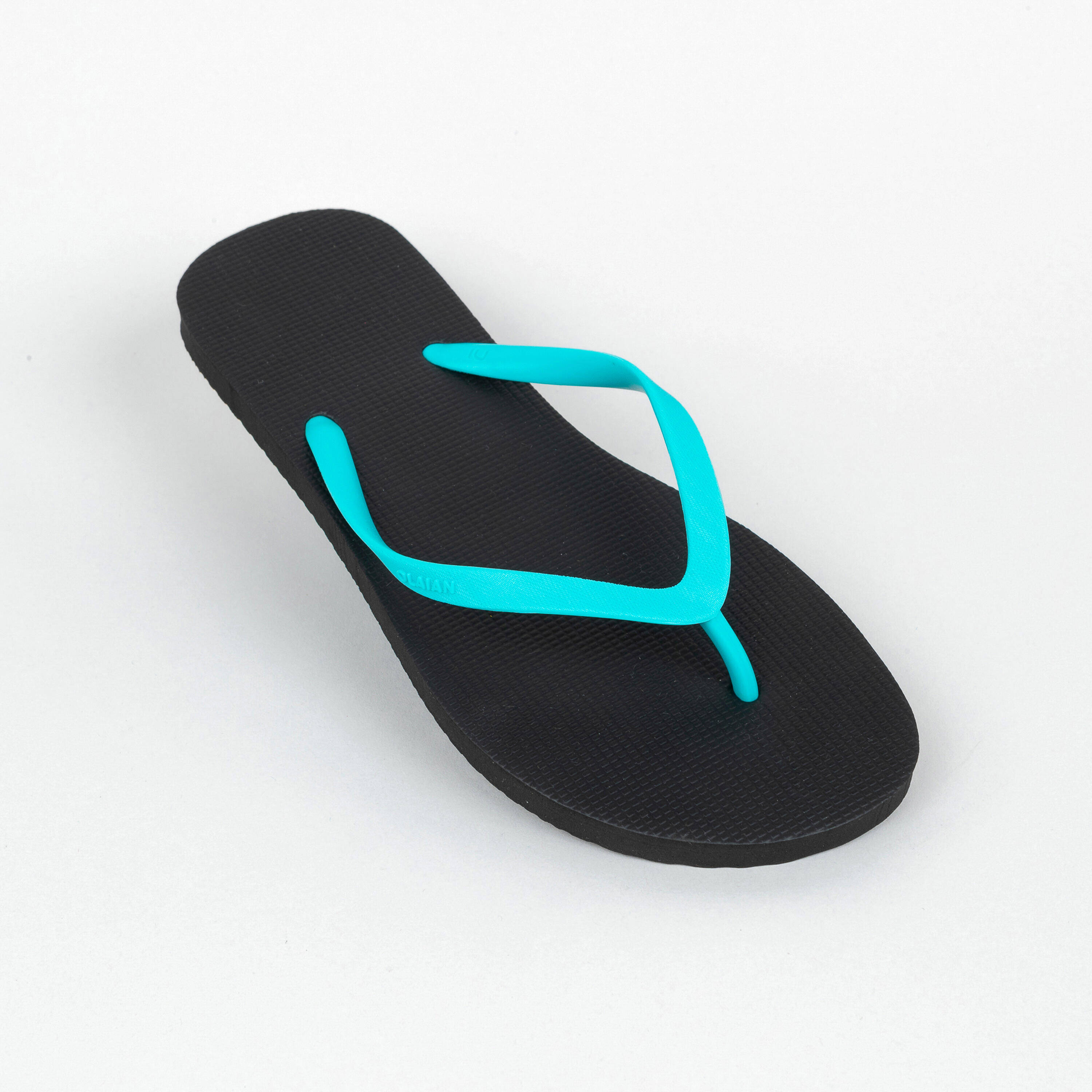Women Slippers or Flip Flops 100 Turquoise and Black -  3