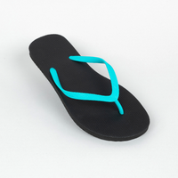 TONGS Femme 100 Noir Turquoise