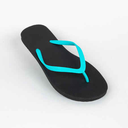 Women's FLIP-FLOPS 100 - Turquoise Black - Decathlon