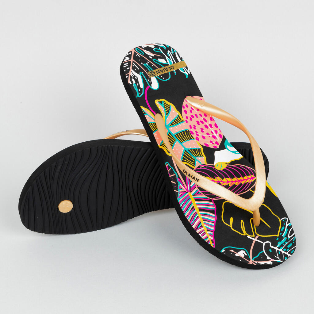 Women's flip-flops - 120 Lila black white