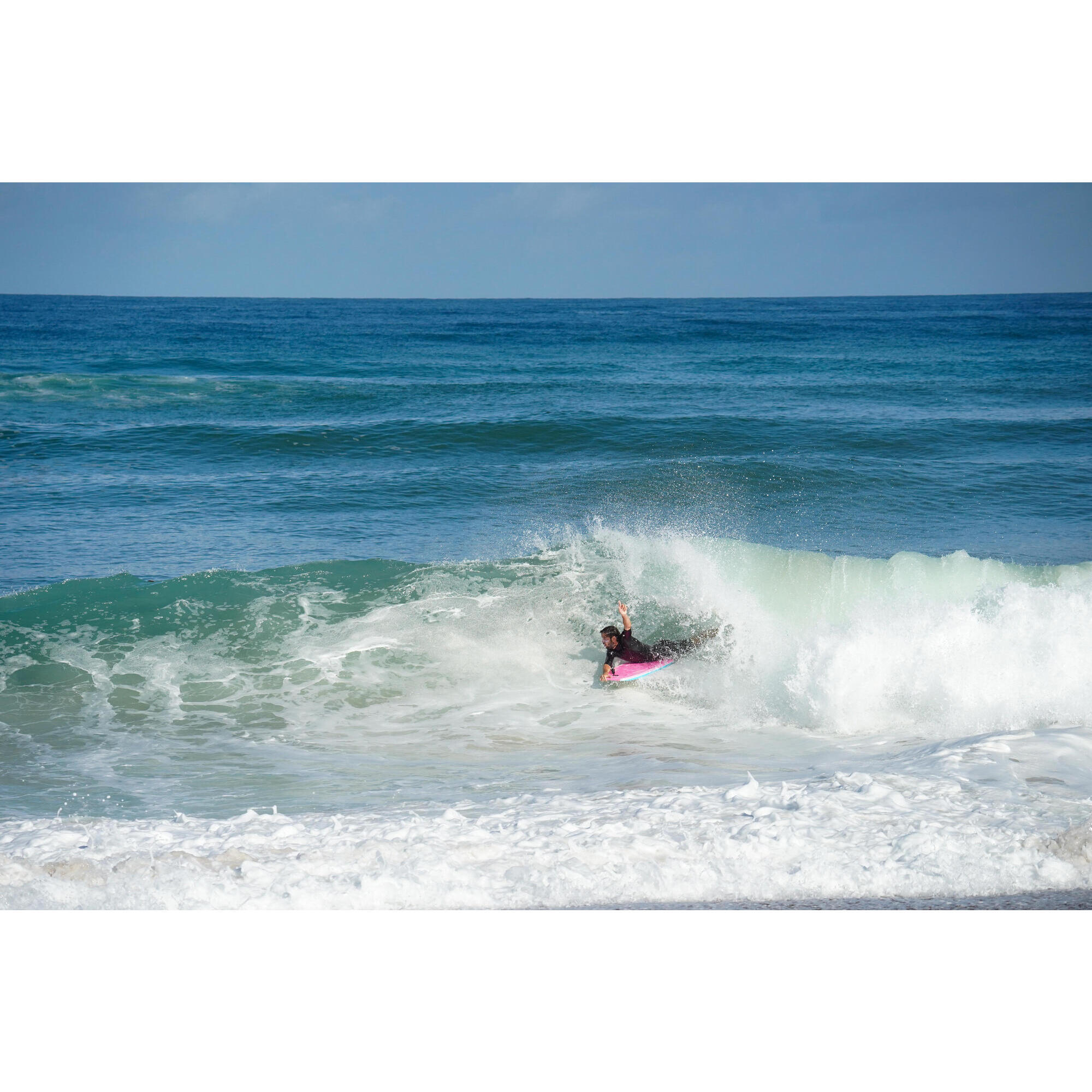 Bodyboard 500 pink white with leash