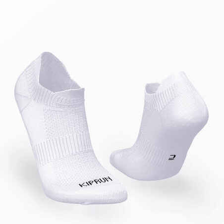 Medias tobilleras invisibles de Running Adulto Kiprun run500 ecodiseño x2 blanco