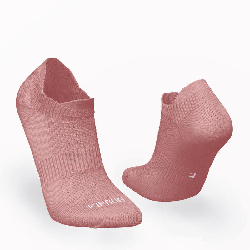 CHAUSSETTES DE RUNNING INVISIBLES RUN500 X2 ROSES