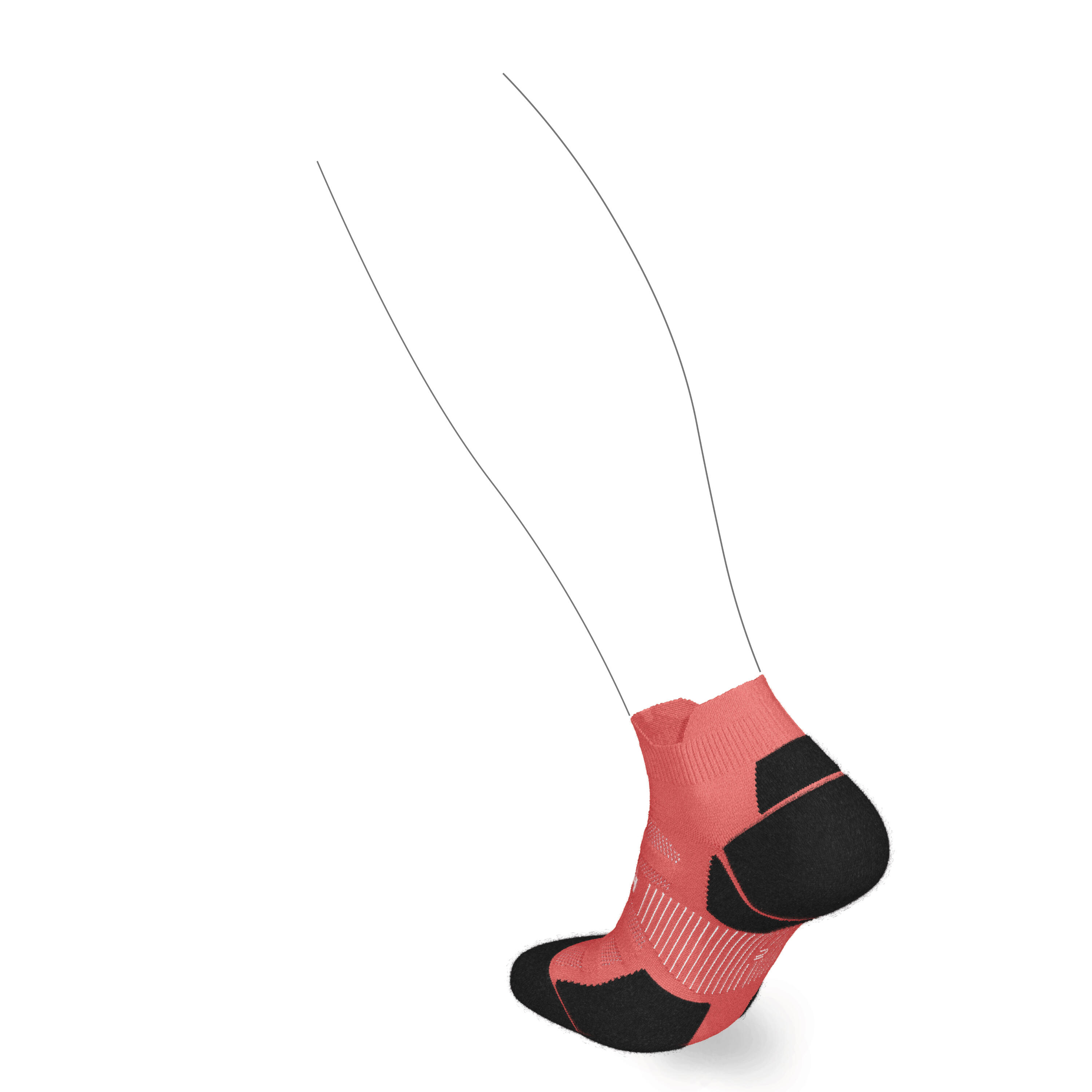 RUN900 INVISIBLE FINE RUNNING SOCKS - PINK 2/4