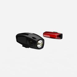 Powerful front and rear USB LED bike light set