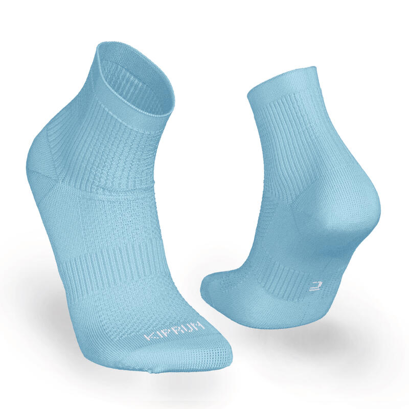 2雙入環保設計中筒跑步運動襪RUN500 - 深藍色