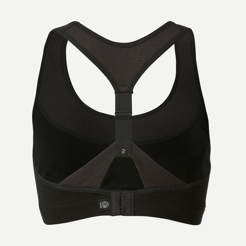 MERINO WOOL BRA - TREK 500 BLACK