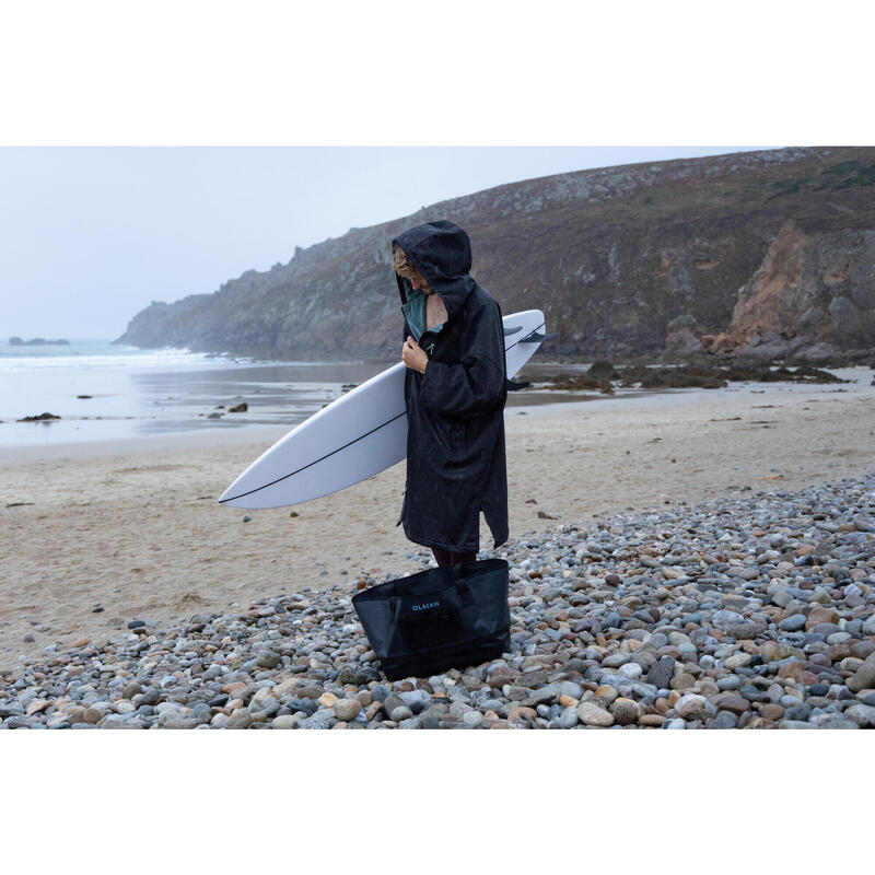 Poncho surf adulto 950 impermeabile nero