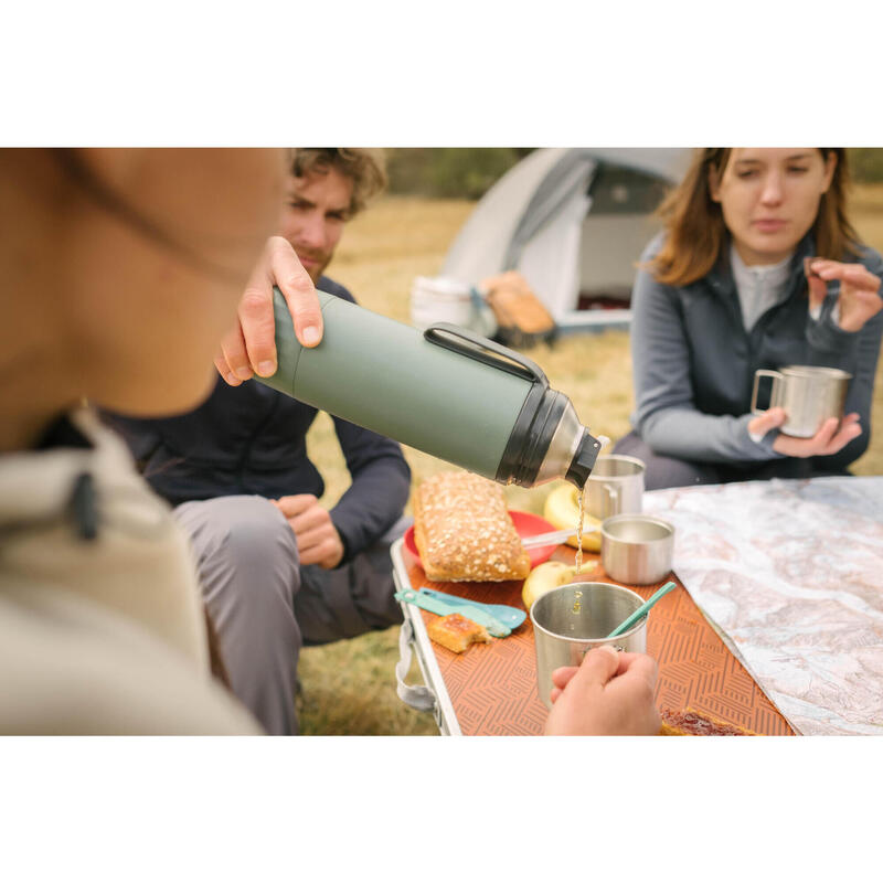 Isolierflasche 1 l Edelstahl Schnellverschluss Wandern - MH900 