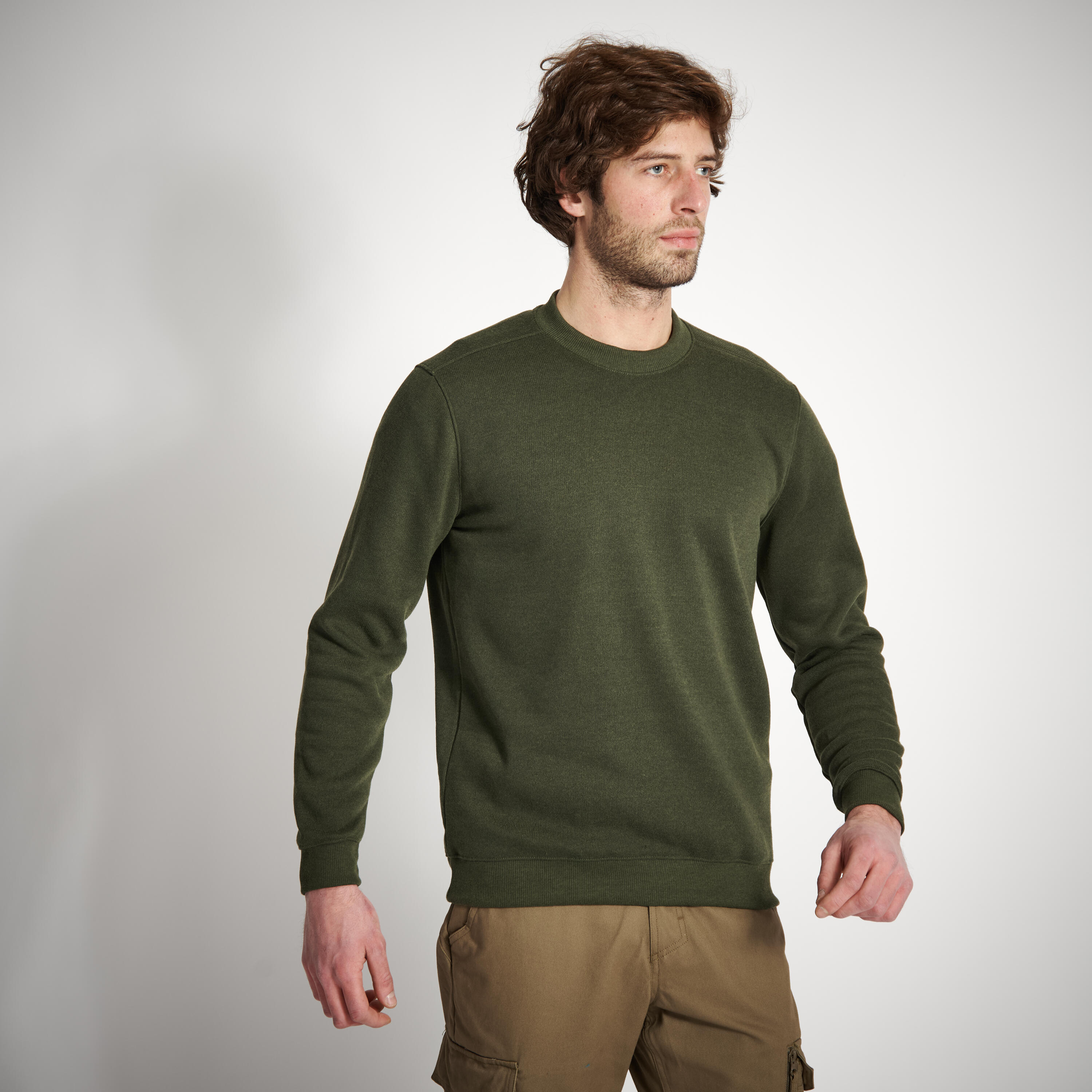 Buzo polar para Hombre de avistamiento Solognac 100 verde Decathlon