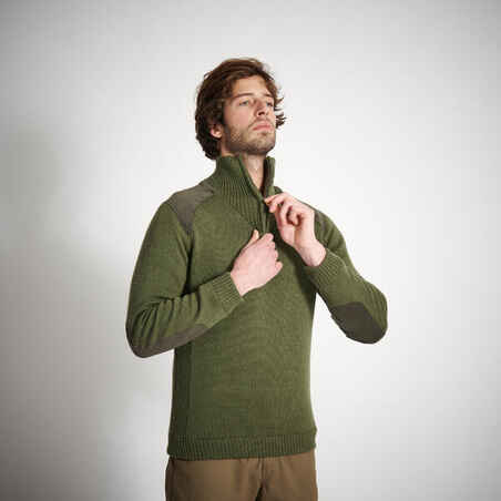 Windproof Wool Pullover - Green